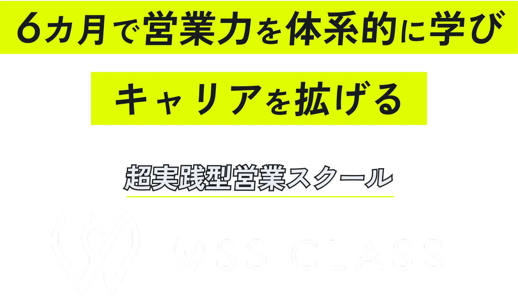 6カ月平均285万円の売上を生み出す 超実践型営業スクール WSS CLASS